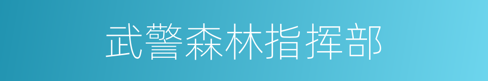 武警森林指挥部的同义词