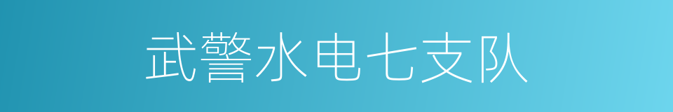 武警水电七支队的同义词