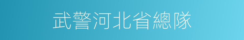 武警河北省總隊的同義詞