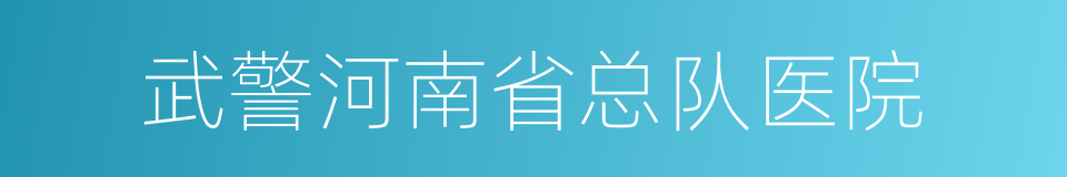 武警河南省总队医院的同义词