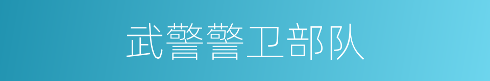 武警警卫部队的同义词