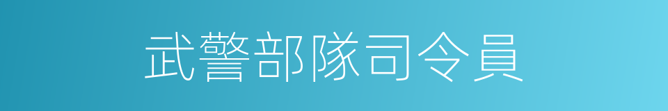 武警部隊司令員的同義詞