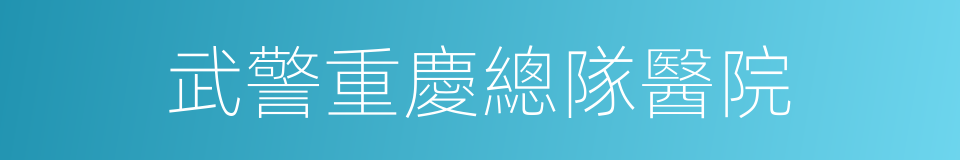 武警重慶總隊醫院的同義詞