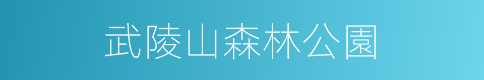 武陵山森林公園的同義詞