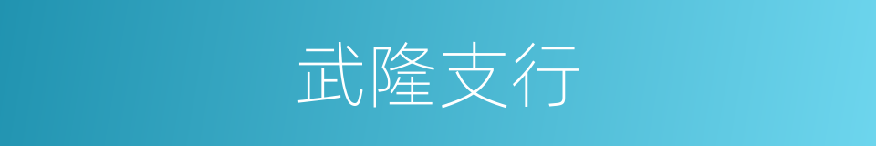 武隆支行的同义词