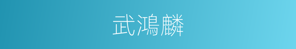 武鴻麟的同義詞