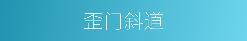 歪门斜道的意思