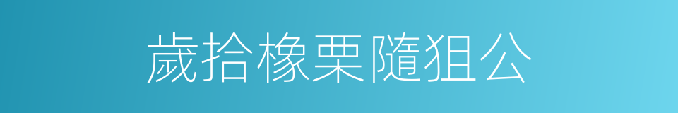 歲拾橡栗隨狙公的同義詞