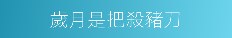 歲月是把殺豬刀的同義詞