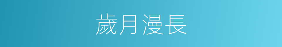 歲月漫長的同義詞