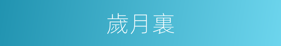 歲月裏的同義詞