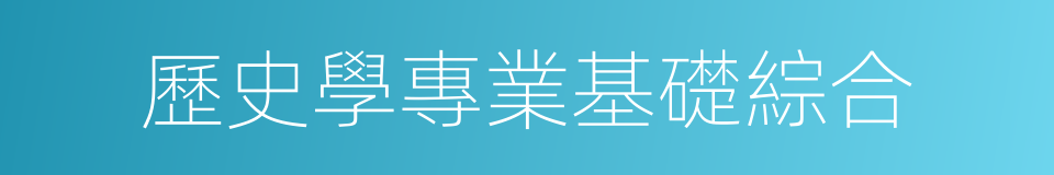 歷史學專業基礎綜合的同義詞