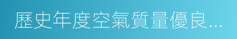 歷史年度空氣質量優良天數比率高的同義詞