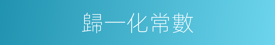 歸一化常數的同義詞