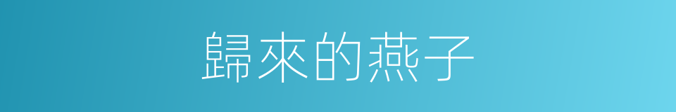 歸來的燕子的同義詞