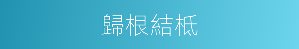 歸根結柢的意思