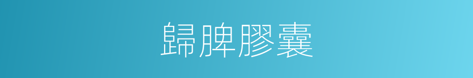 歸脾膠囊的同義詞