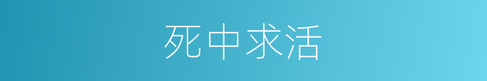 死中求活的意思