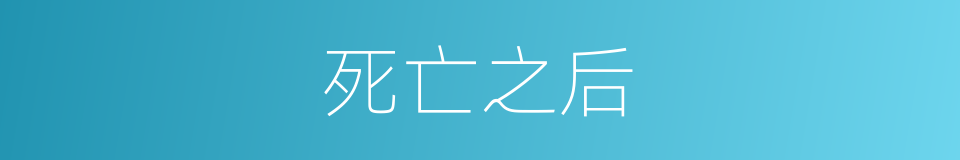 死亡之后的同义词