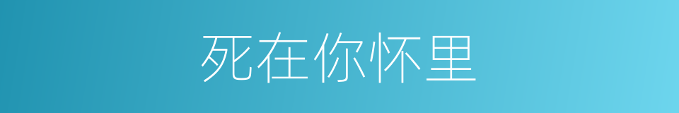 死在你怀里的同义词
