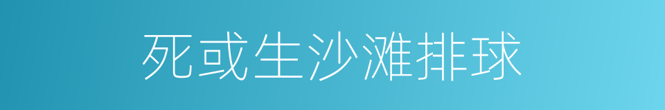 死或生沙滩排球的同义词