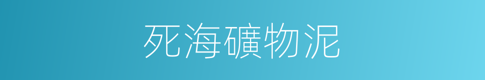 死海礦物泥的同義詞