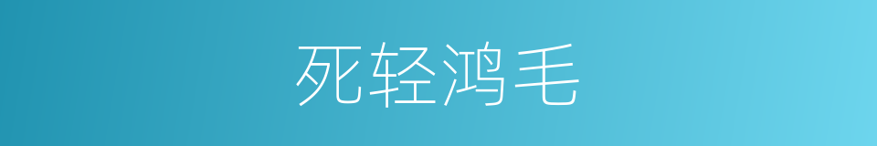 死轻鸿毛的意思
