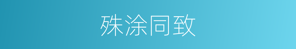 殊涂同致的同义词