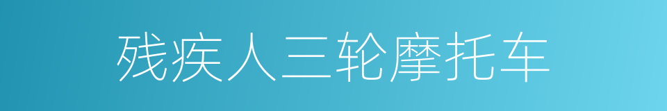 残疾人三轮摩托车的同义词