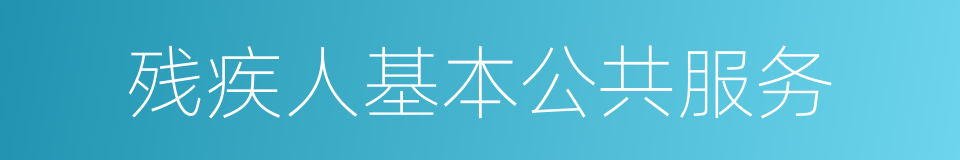 残疾人基本公共服务的同义词