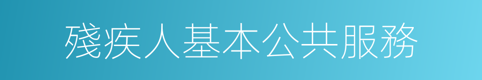 殘疾人基本公共服務的同義詞