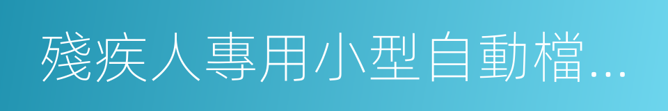 殘疾人專用小型自動檔載客汽車的同義詞
