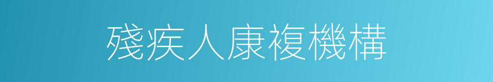 殘疾人康複機構的同義詞