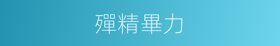 殫精畢力的意思