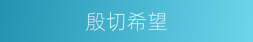 殷切希望的意思