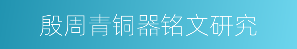 殷周青铜器铭文研究的同义词