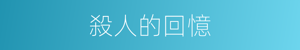 殺人的回憶的同義詞