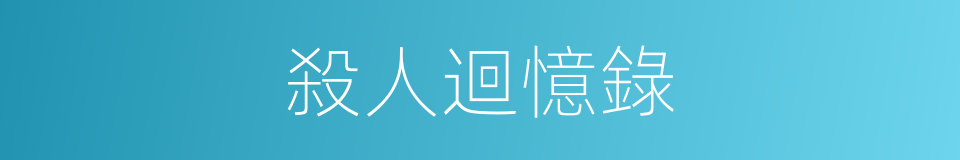 殺人迴憶錄的同義詞