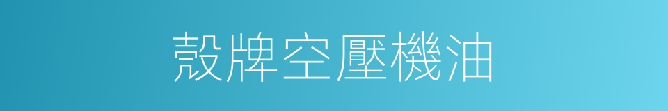 殼牌空壓機油的同義詞