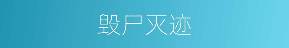 毁尸灭迹的意思