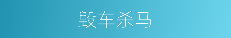 毁车杀马的意思