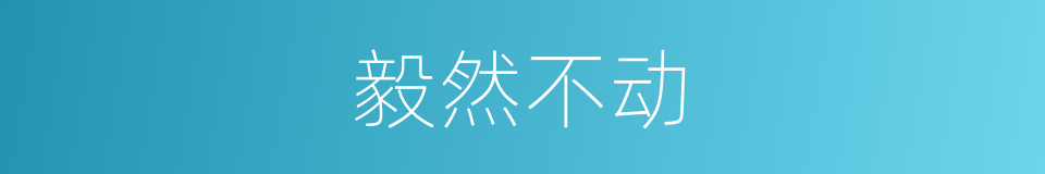 毅然不动的意思