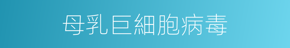 母乳巨細胞病毒的同義詞