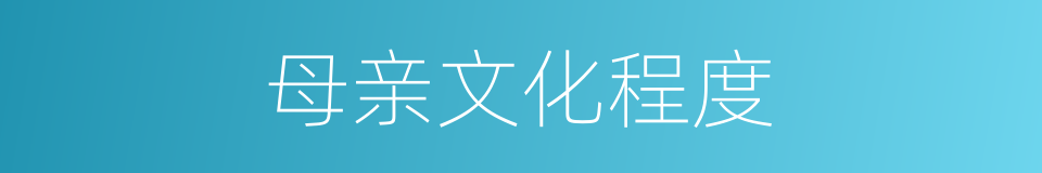 母亲文化程度的同义词