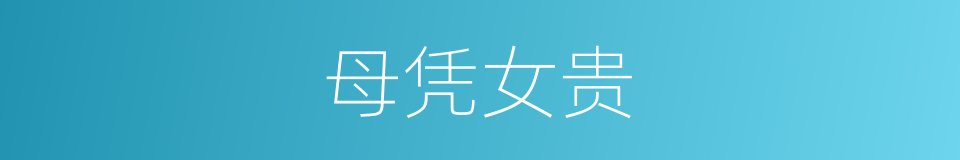 母凭女贵的同义词