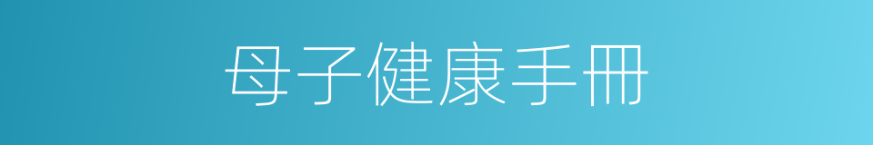 母子健康手冊的同義詞