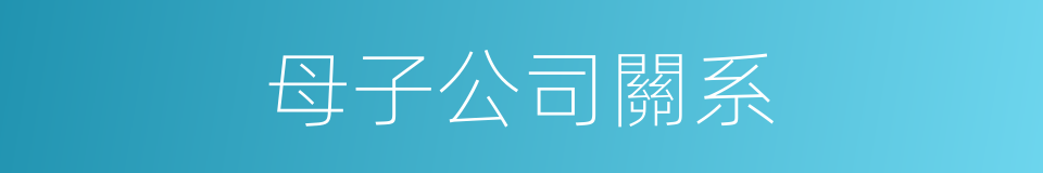 母子公司關系的同義詞