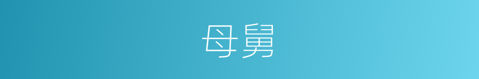 母舅的意思