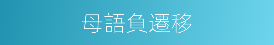 母語負遷移的同義詞