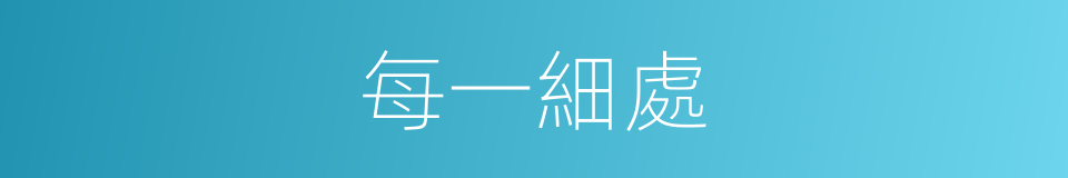 每一細處的同義詞